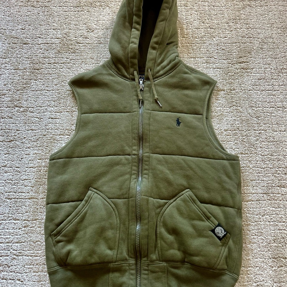 Mens Olive Green Hooded Vest